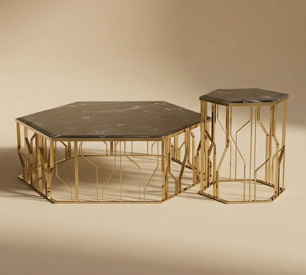 The Gilded Hexagon Table
