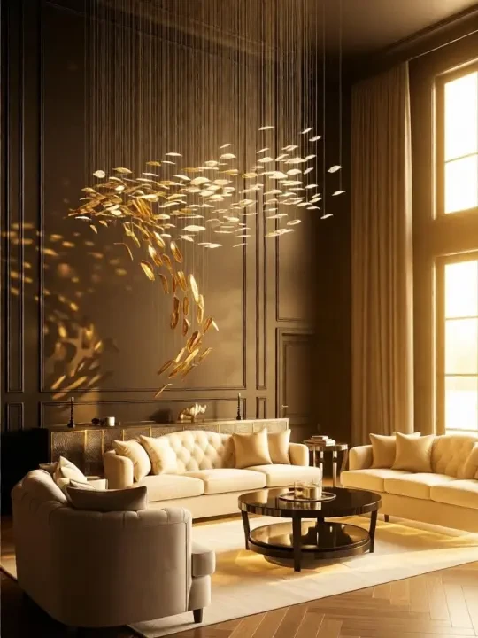 Aura Feather Leaf Chandelier