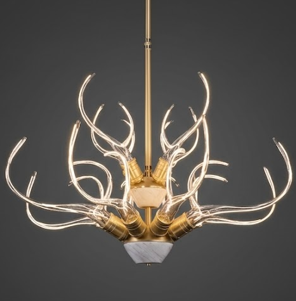 The Deer Valley Crystalline Antler Chandelier