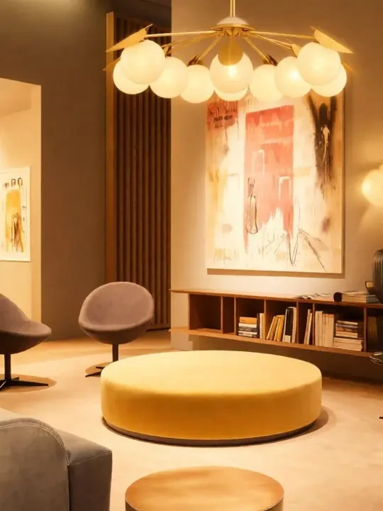 Molecular Glass Ball Leaf Chandelier