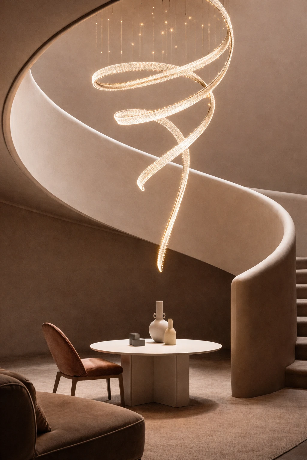 Serpentine Halo Pendant Light