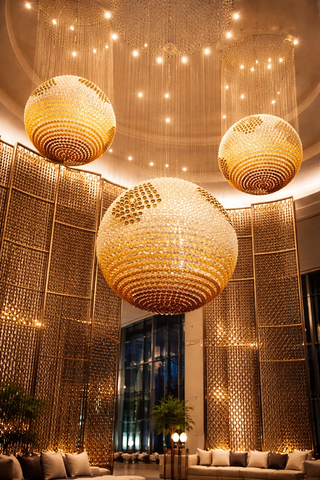 Grand Crystal Sphere Chandelier