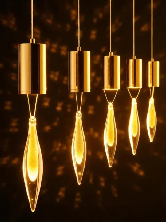 Gilded Teardrop Crystal Pendant